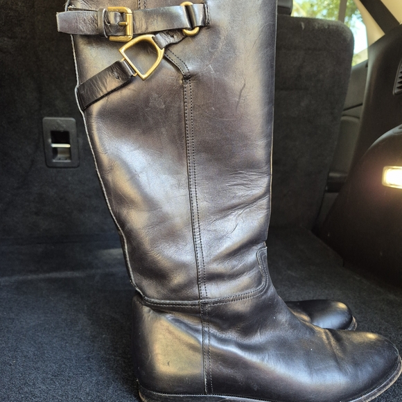 Ralph Lauren COLLECTION 8.5B Italy RIDING Boots Black Leather Low Heel RL $1800 - Picture 1 of 8